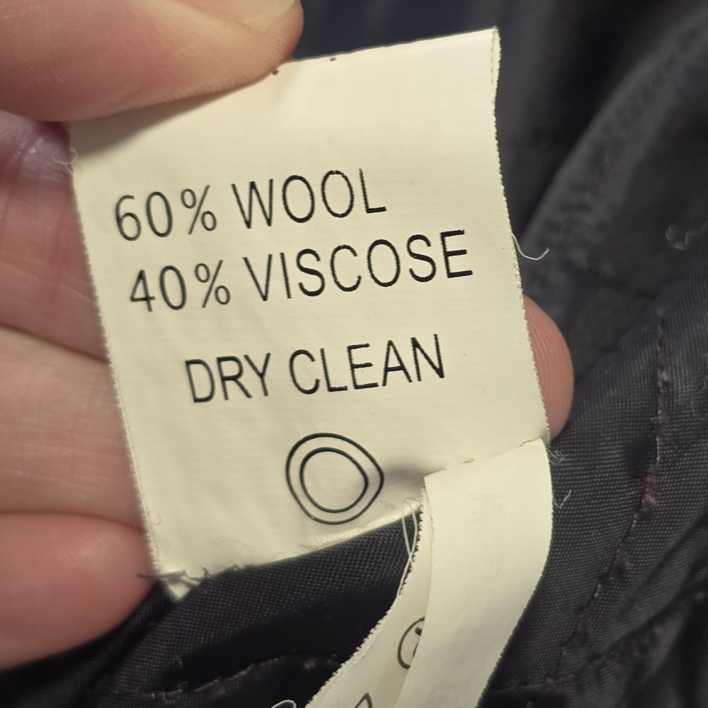 Geo Collection Mens Charcoal Wool Blend Coat L Heavy Winter Professional Classy - Picture 16 of 16